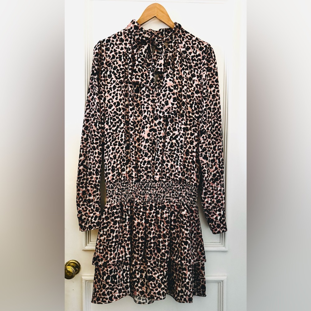 Parker Drop Waist tie neck mini dress